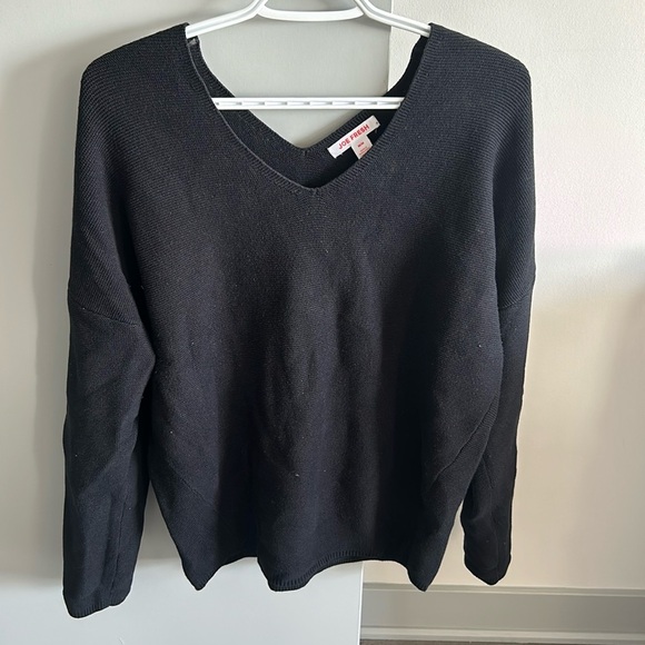 Black V-neck Sweater - Picture 1 of 3